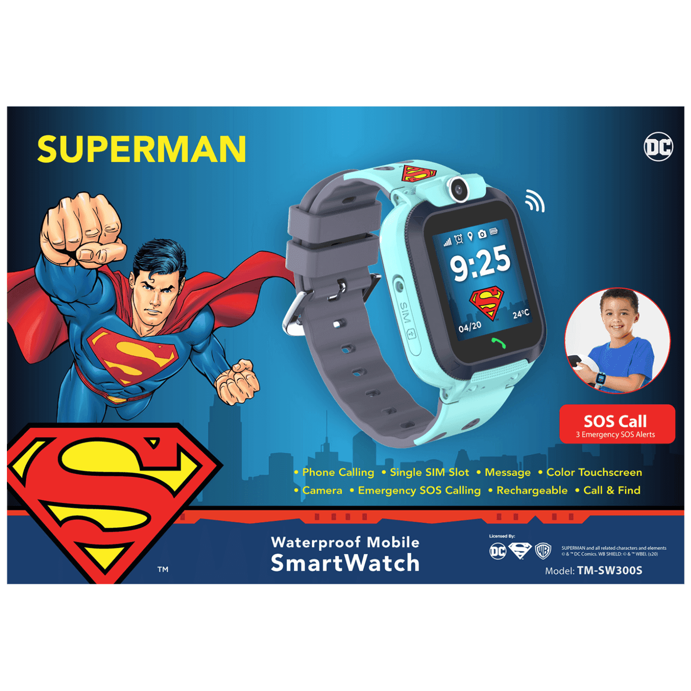 Selected image for DC Pametni sat Superman Waterproof SmartWatch tirkizno-sivi