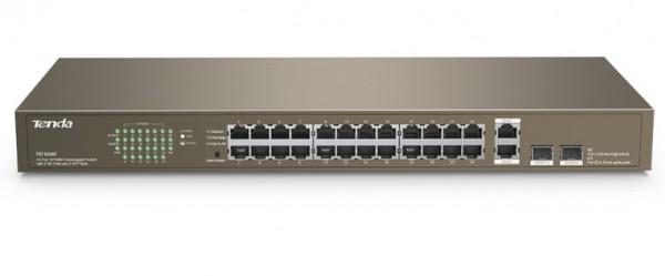 TENDA Switch za video nadzor TEF1026F LAN 24-Port 10/100M + 2 Gigabit Base-X SFP bronzani