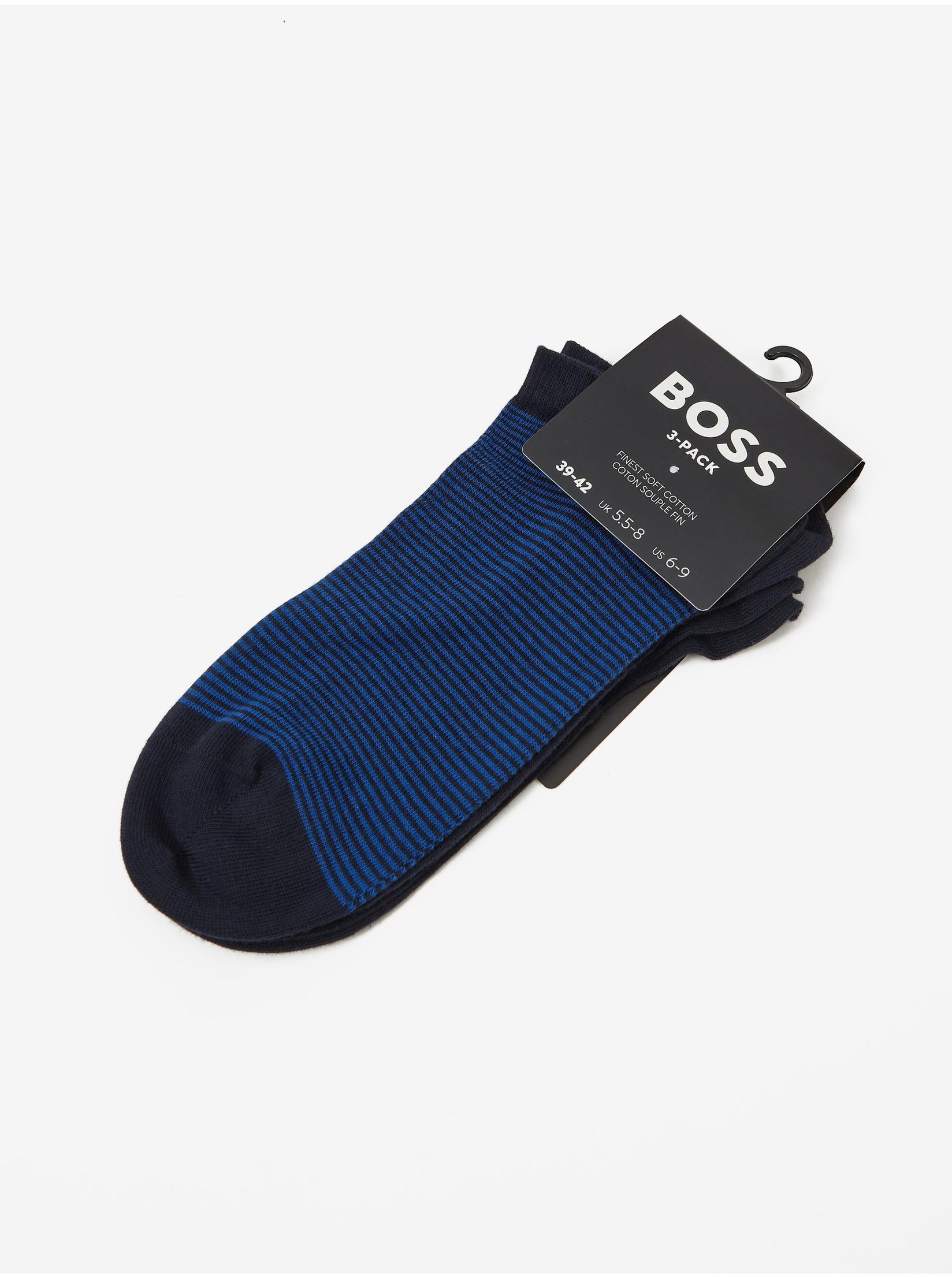 Slike BOSS Muške čarape 3/1 crno-plave