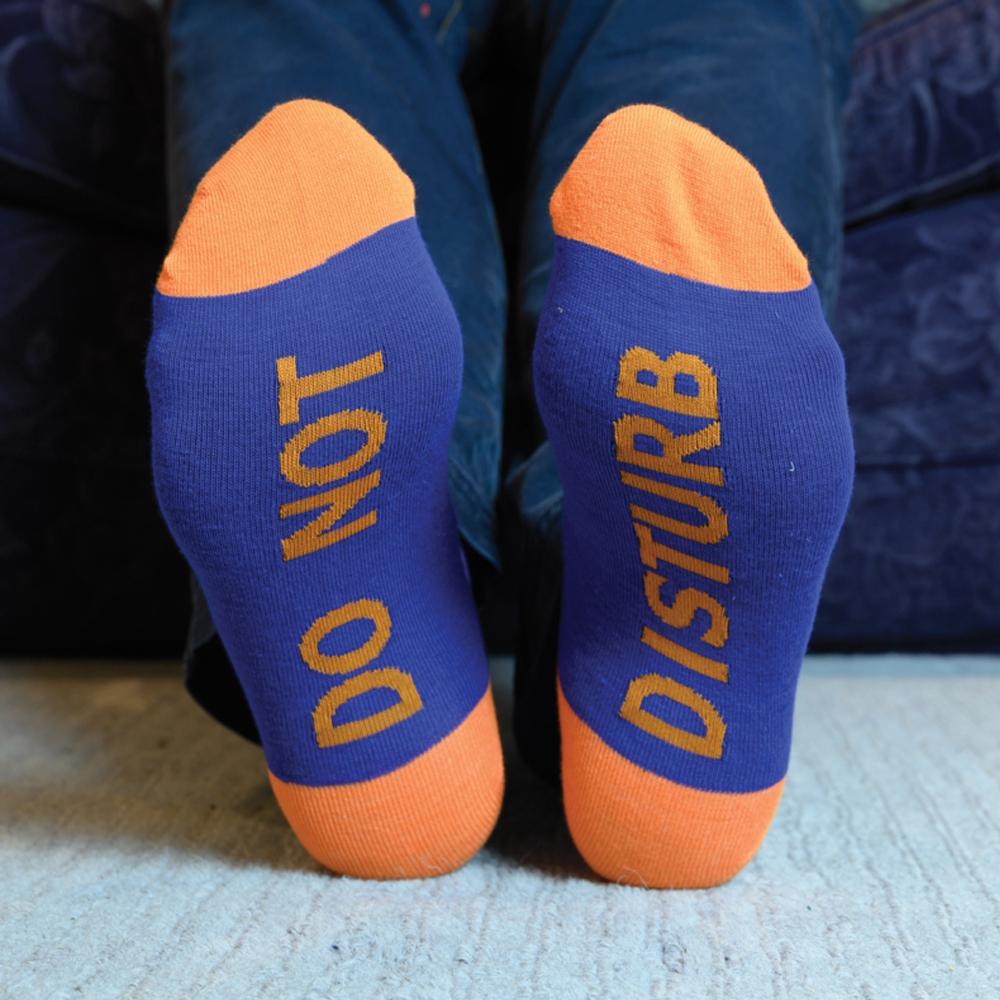 Čarape Do not disturb plavo-narandžaste
