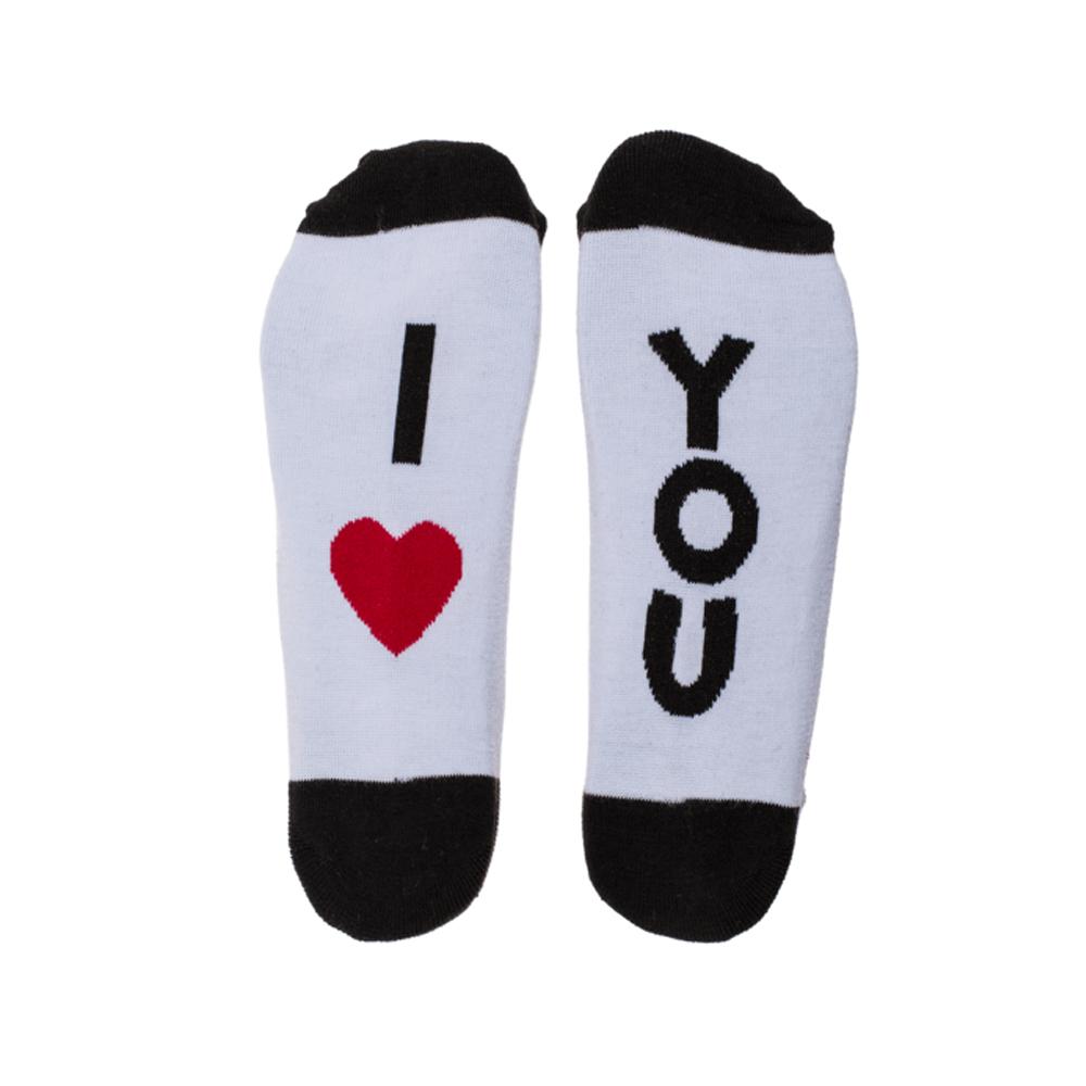 Čarape I Love You crno-bele