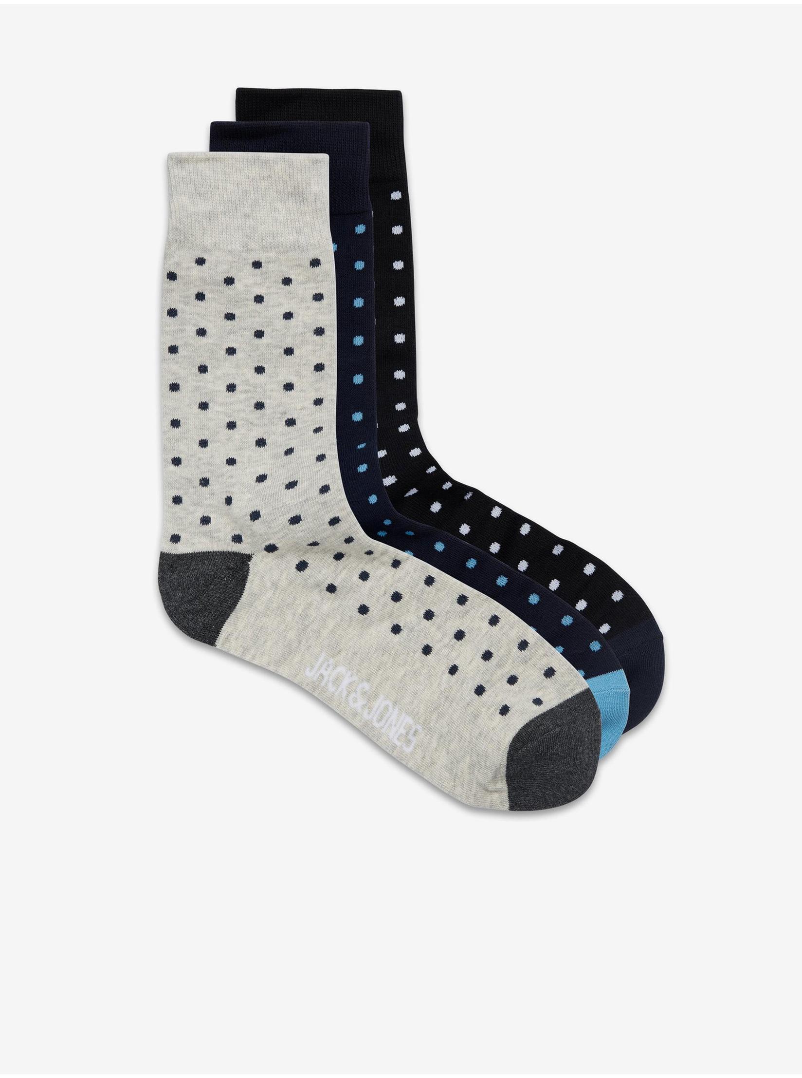 JACK & JONES Čarape za dečake Macule 3/1 teget-sive