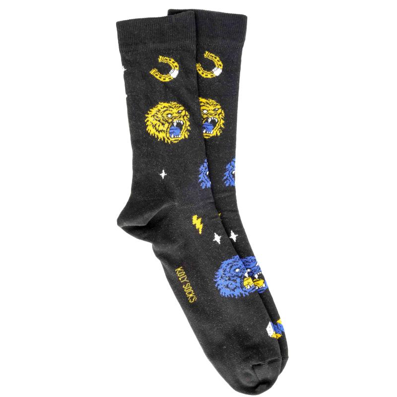 Slike KOLY SOCKS Muške čarape svemirski tigar crne