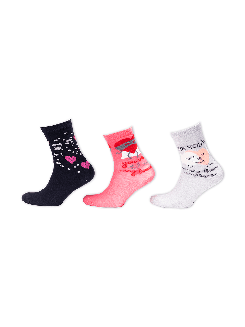 SF Ženske klasične čarape Pink (T) 3 para šarene