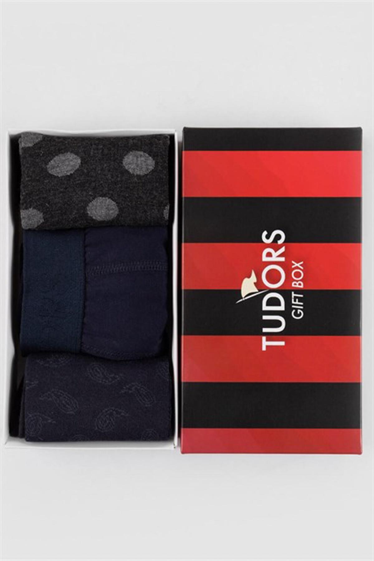 Selected image for TUDORS Muški poklon set čarape 2/1 + boskerice teget