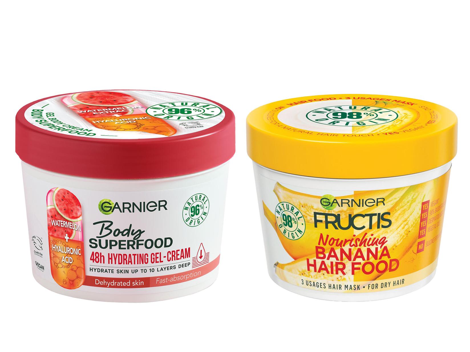 Selected image for GARNIER Body Superfood Krema za telo Watermelon 380ml + GARNIER Fructis Hair Food Maska za kosu Banana 390ml
