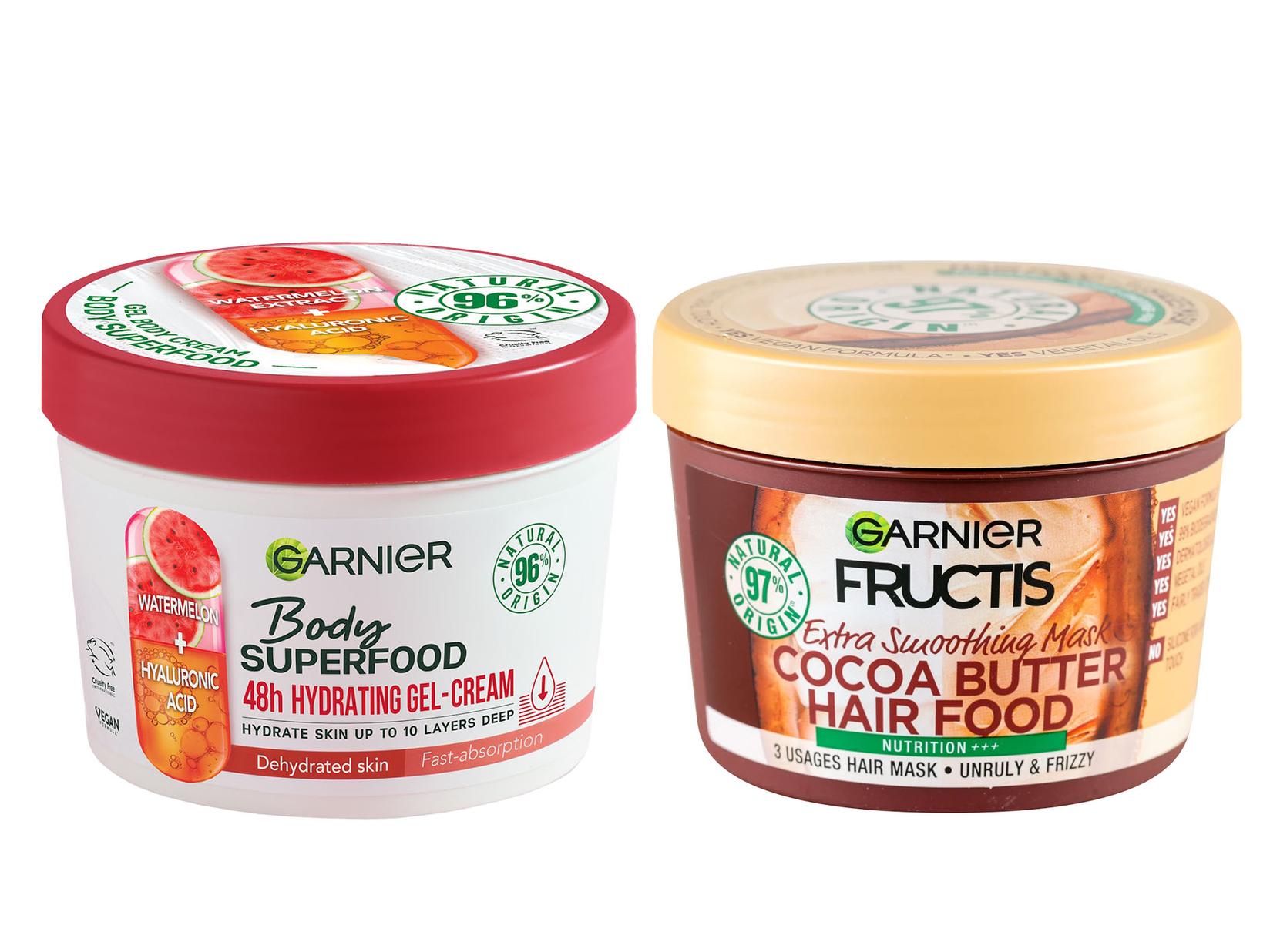 Selected image for GARNIER Body Superfood Krema za telo Watermelon 380ml + GARNIER Fructis Hair Food Maska za kosu Cocoa 390ml
