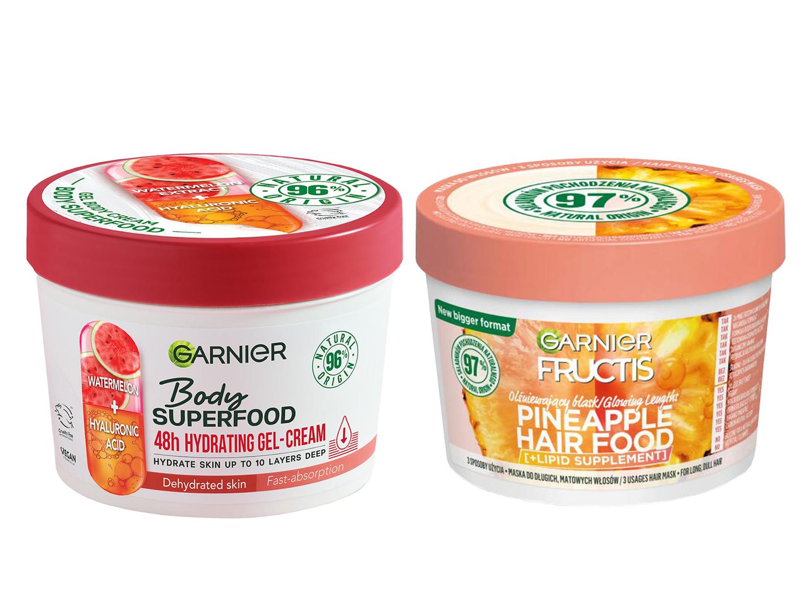 GARNIER Body Superfood Krema za telo Watermelon 380ml + GARNIER Fructis Hair Food Maska za kosu Pineapple 390ml
