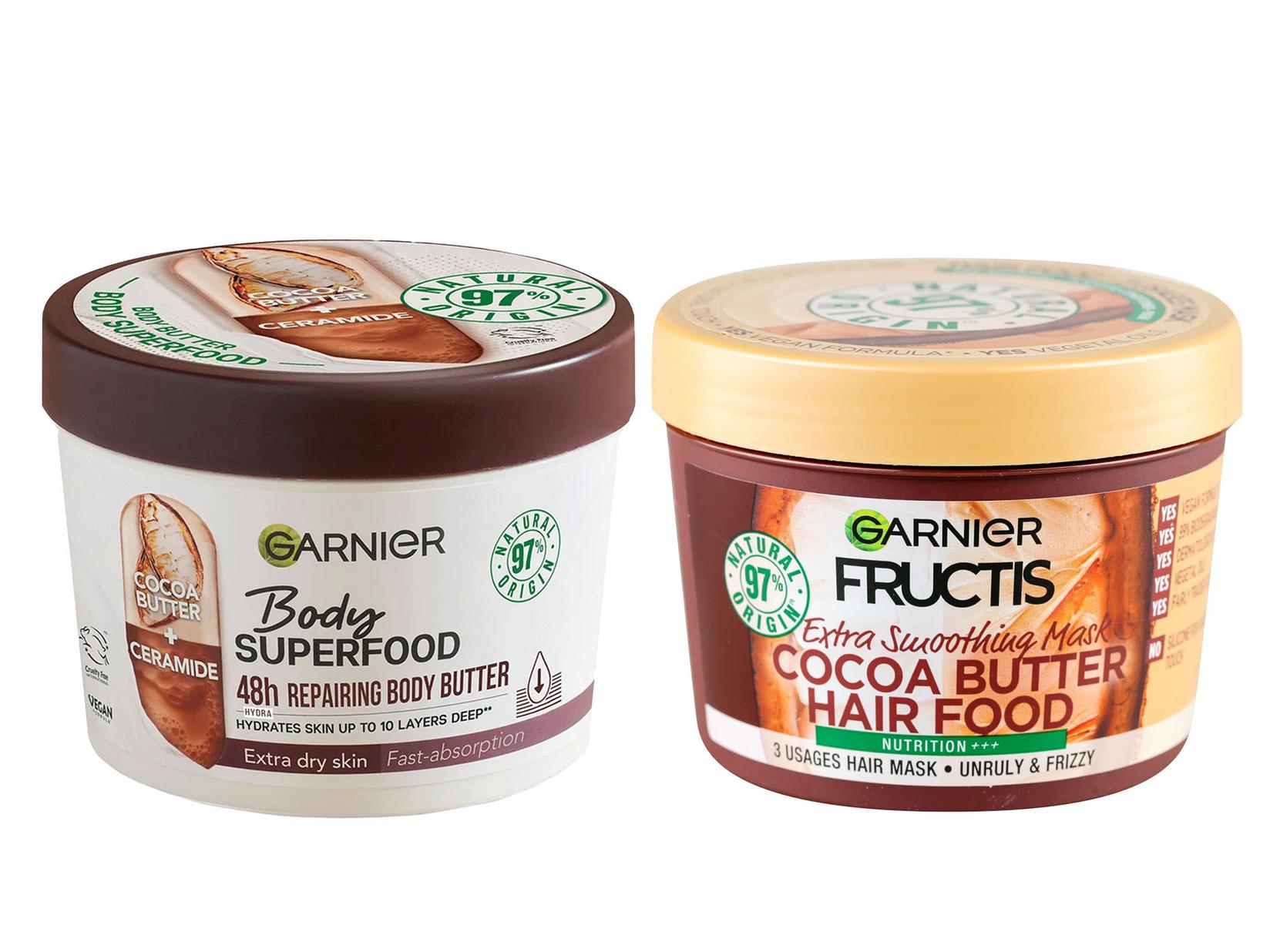 Selected image for GARNIER Body Superfood Krema za telo Cocoa 380ml + GARNIER Fructis Hair Food Maska za kosu Cocoa 390ml
