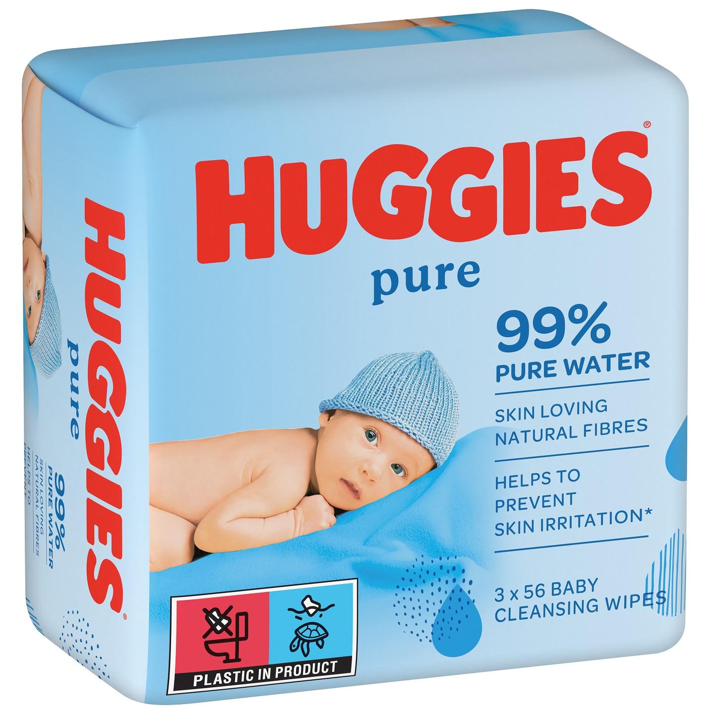 HUGGIES Vlažne maramice Pure 3x56/1