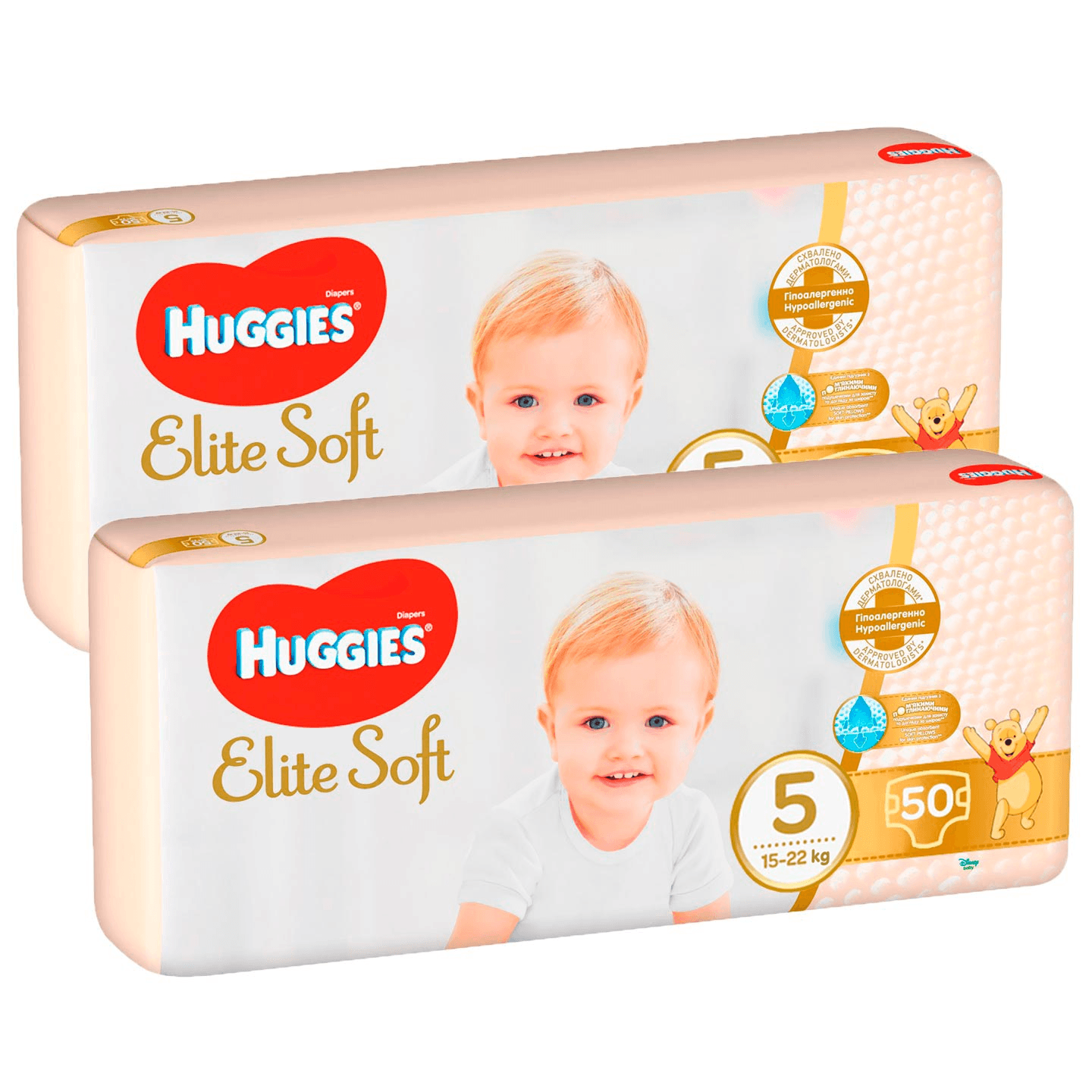 Huggies Duo Pack Pelene Elite Soft Mega, Veličina 5, 15-22kg, 100 komada