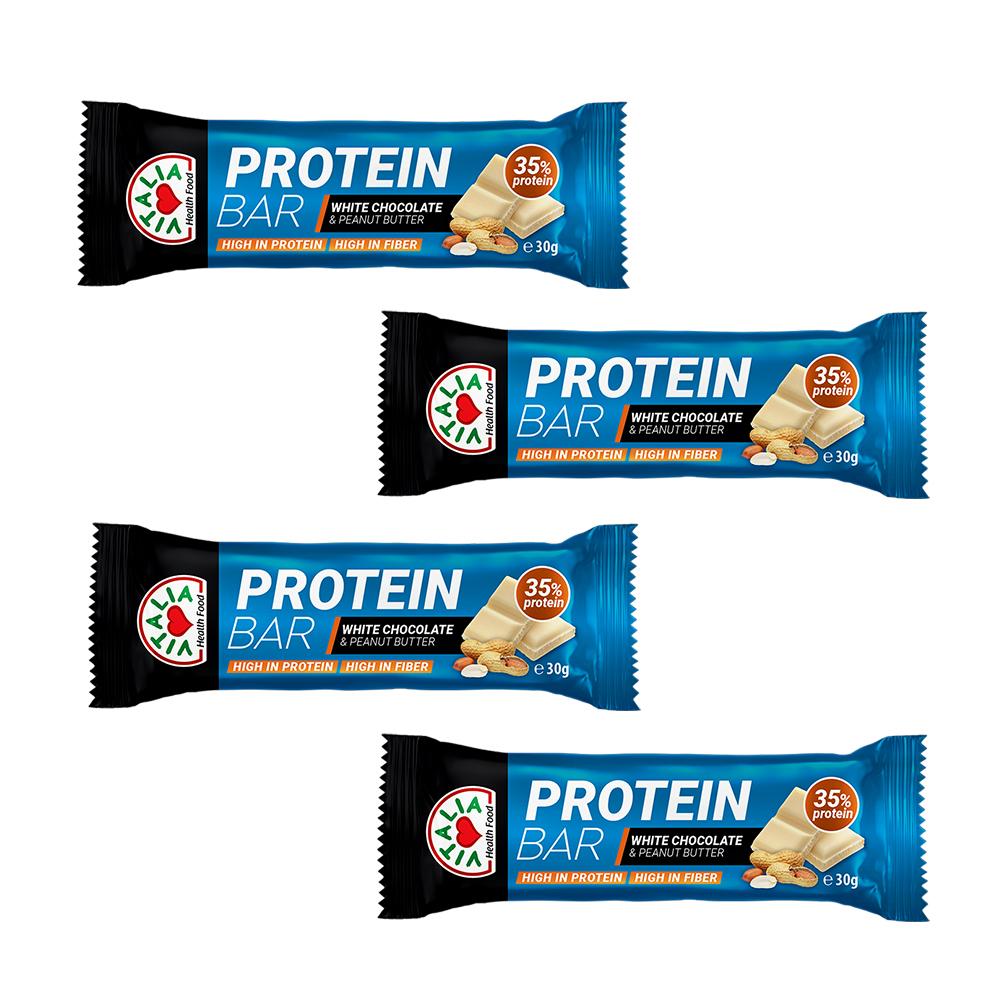 Vitalia Proteinski bar, Kikiriki i bela čokolada, 30g, 4 komada