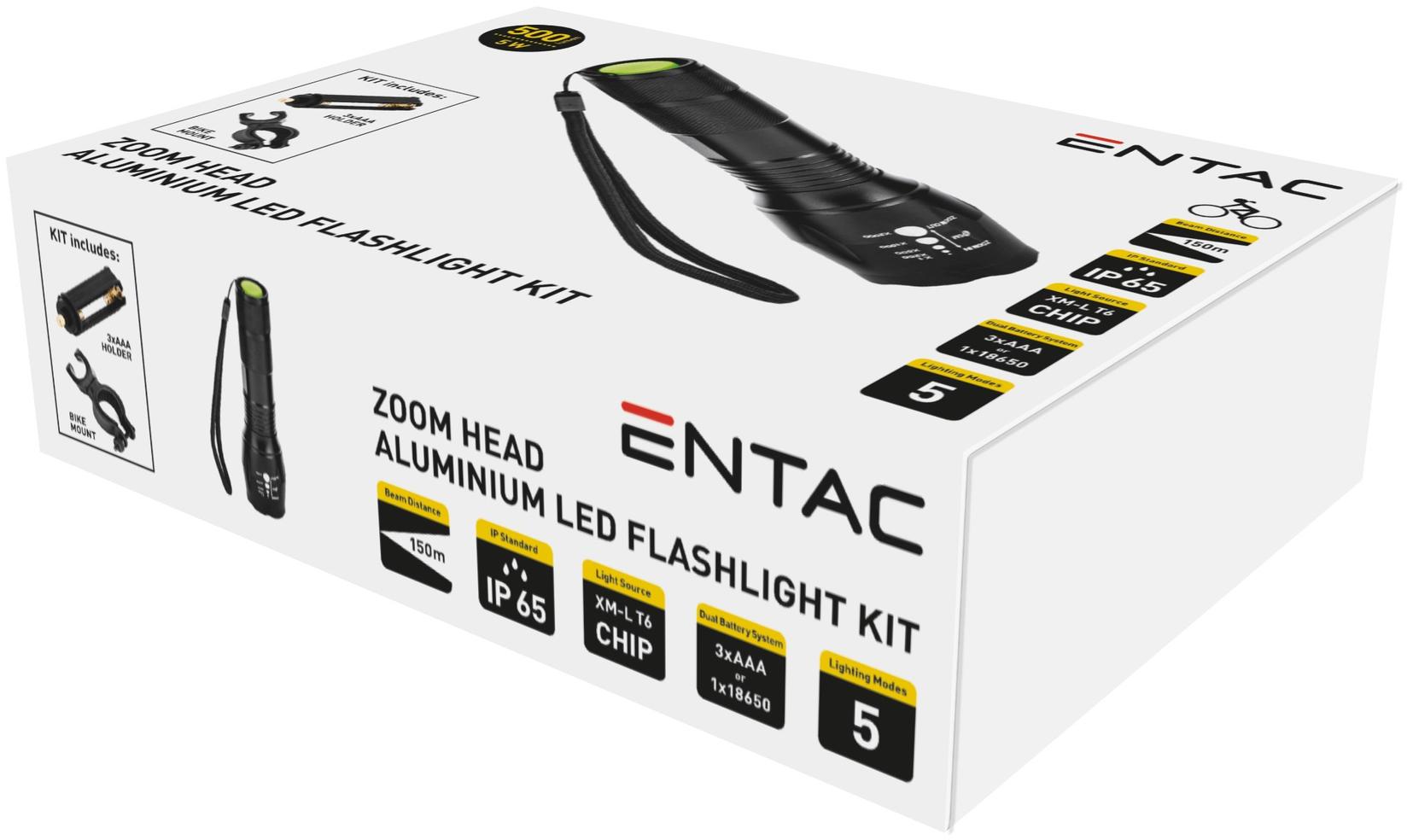 Selected image for ENTAC Baterijska ALU lampa Zoom + nosac za bicikl