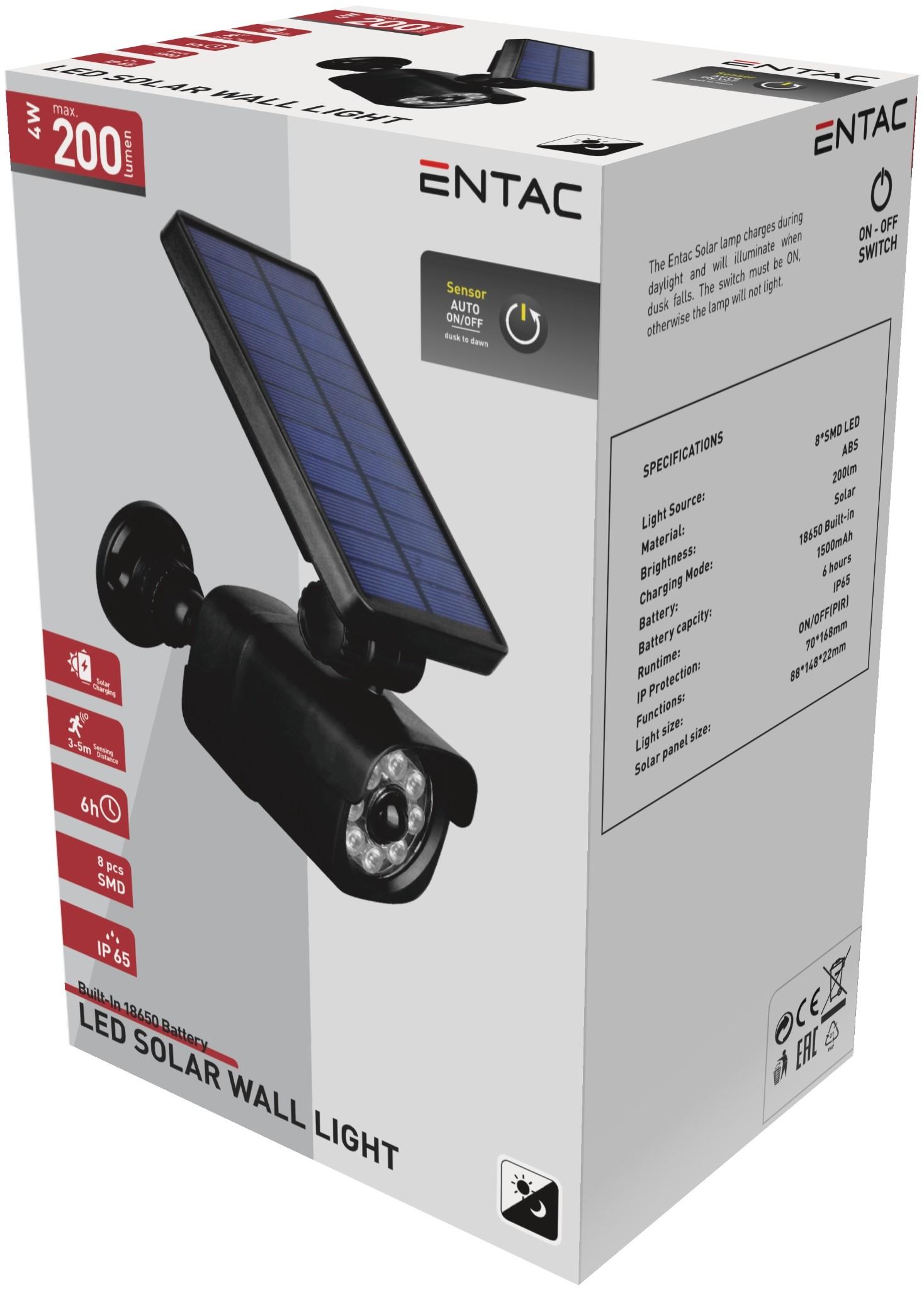 Selected image for ENTAC Solarna lampa u obliku lažne kamere 4W crna