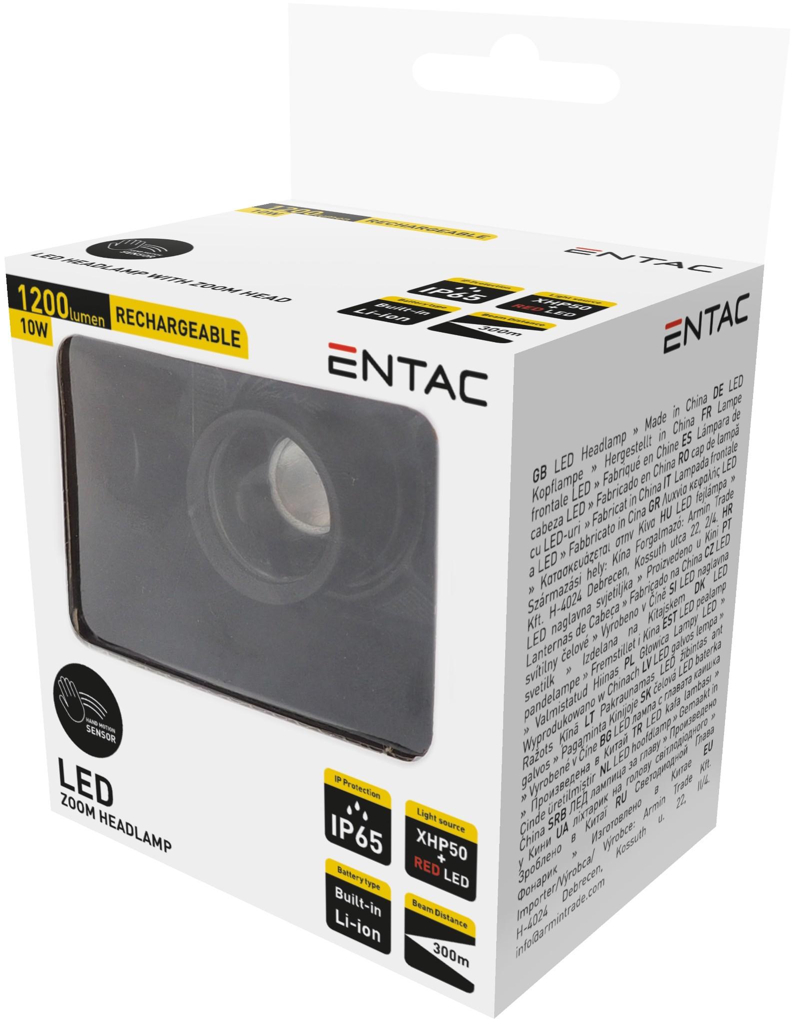 Selected image for ENTAC Lampa za glavu sa senzorom 10W crna