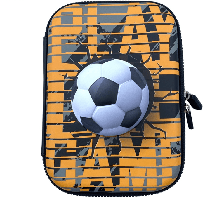 SCOOL Prazna pernica za dečake Football 3D Eva SC2210 narandžasto-siva