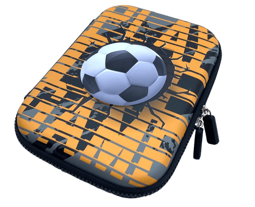 Selected image for SCOOL Prazna pernica za dečake Football 3D Eva SC2210 narandžasto-siva