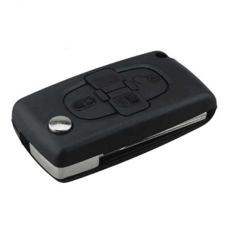 CAR 888 ACCESSORIES Kućište oklop ključa 4 dugmeta za Va2/Ce0523 Peugeot/Citroen crno