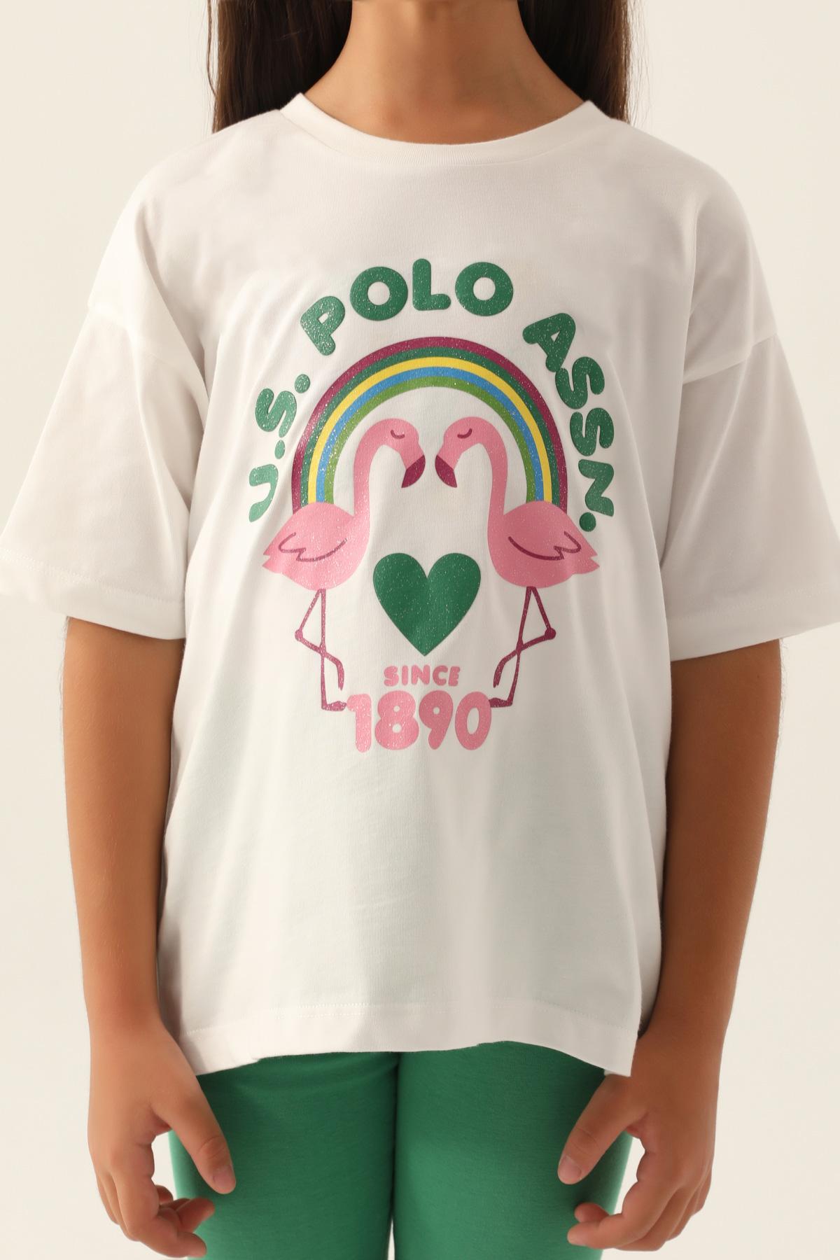 Selected image for U.S. Polo Assn. Komplet za devojčice US1841-G, Belo-zeleni