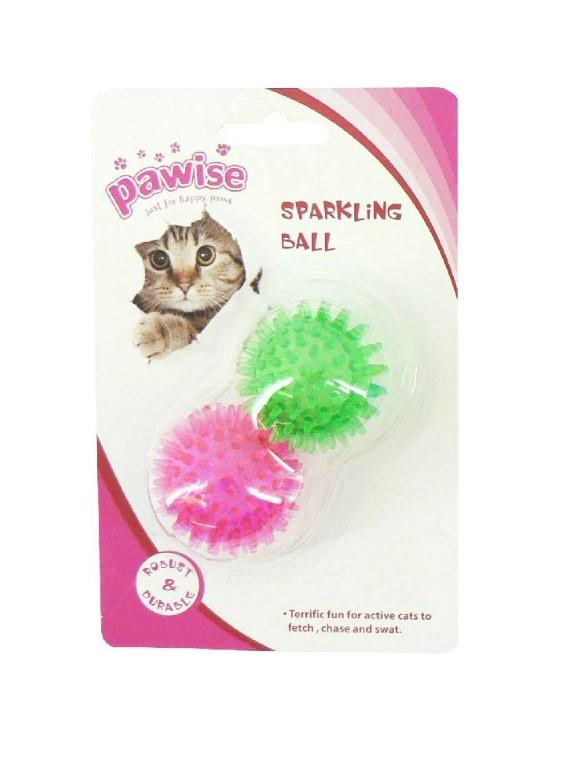 PAWSIE Igračka za mačke Svetleće loptice 4,5cm 2/1 roze-zelena
