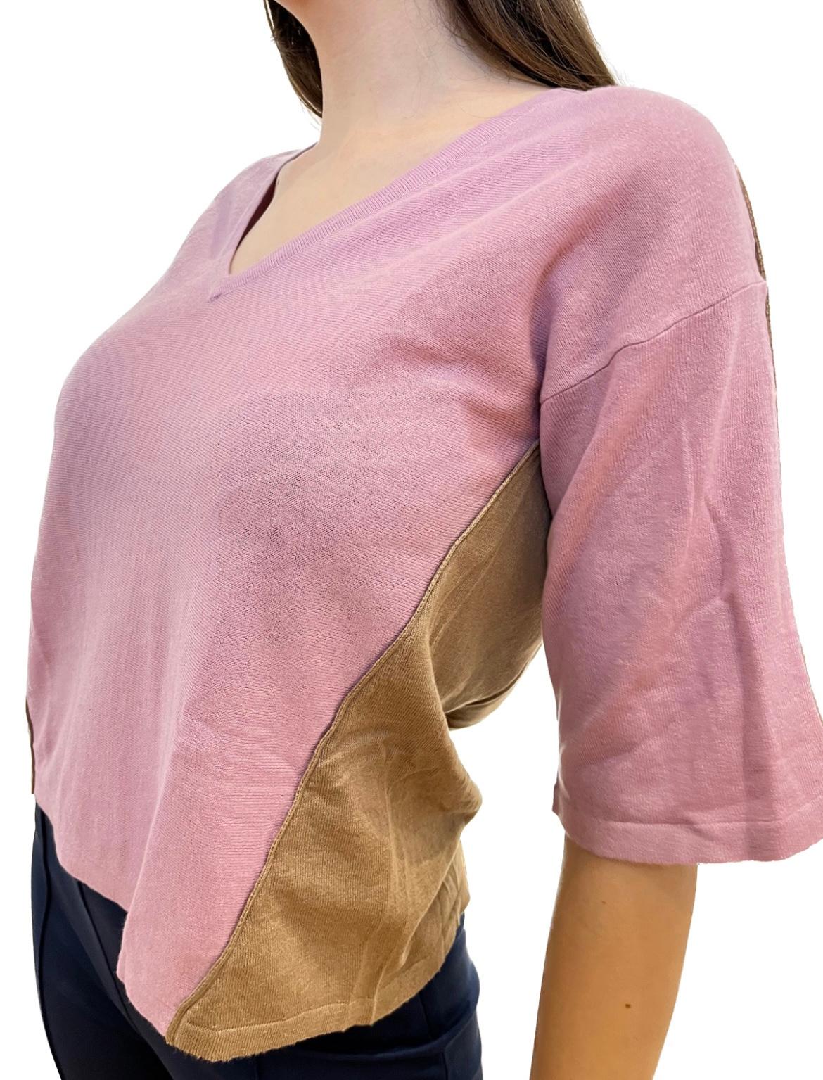 Selected image for CARACTĒRE Ženska bluza sa V izrezom bež-roze