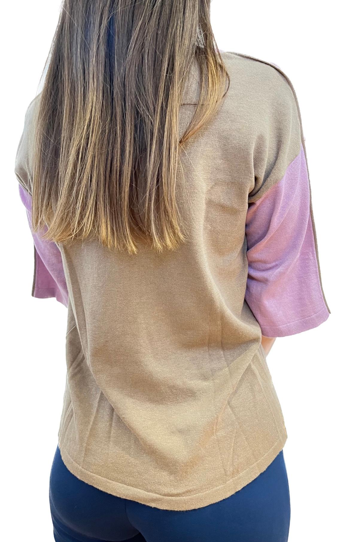 Selected image for CARACTĒRE Ženska bluza sa V izrezom bež-roze