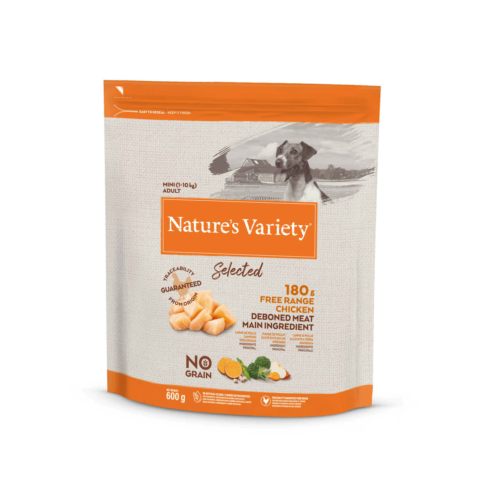 NATURE'S VARIETY Suva hrana sa ukusom piletine za odrasle pse Selected Mini 0.6kg