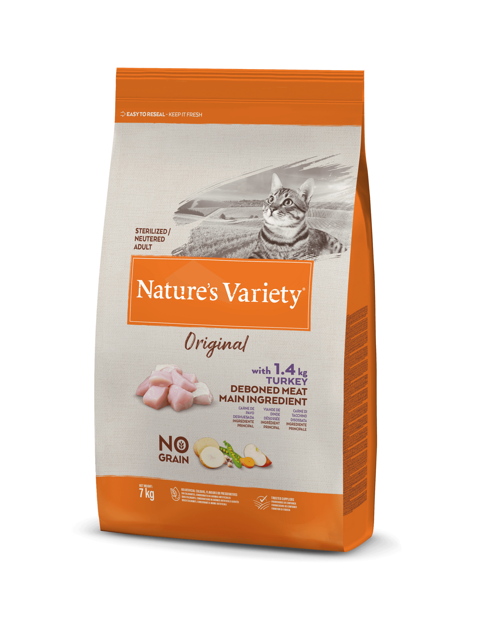 NATURE'S VARIETY Suva hrana sa ukusom ćuretine za odrasle sterilisane mačke Original GF 7kg