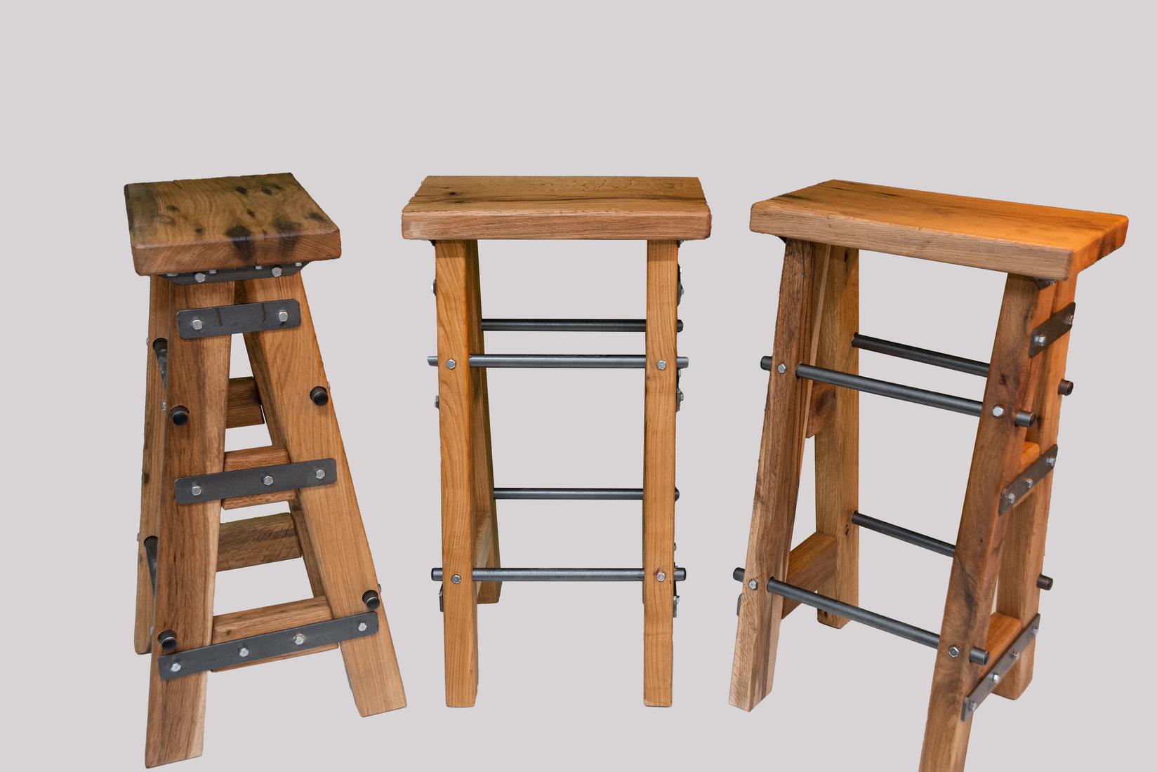 Selected image for Drvena barska stolica Wooden, 45x25x80cm, Smeđa