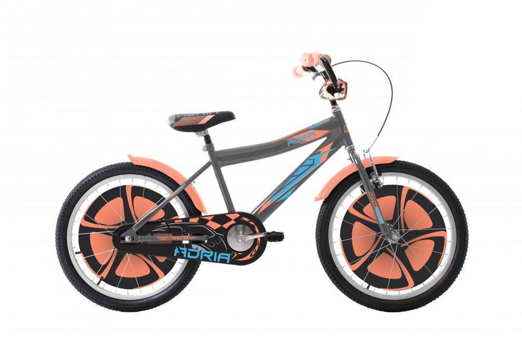 Adria Rocker Dečiji bicikl, 13"/20", Sivo-narandžasti