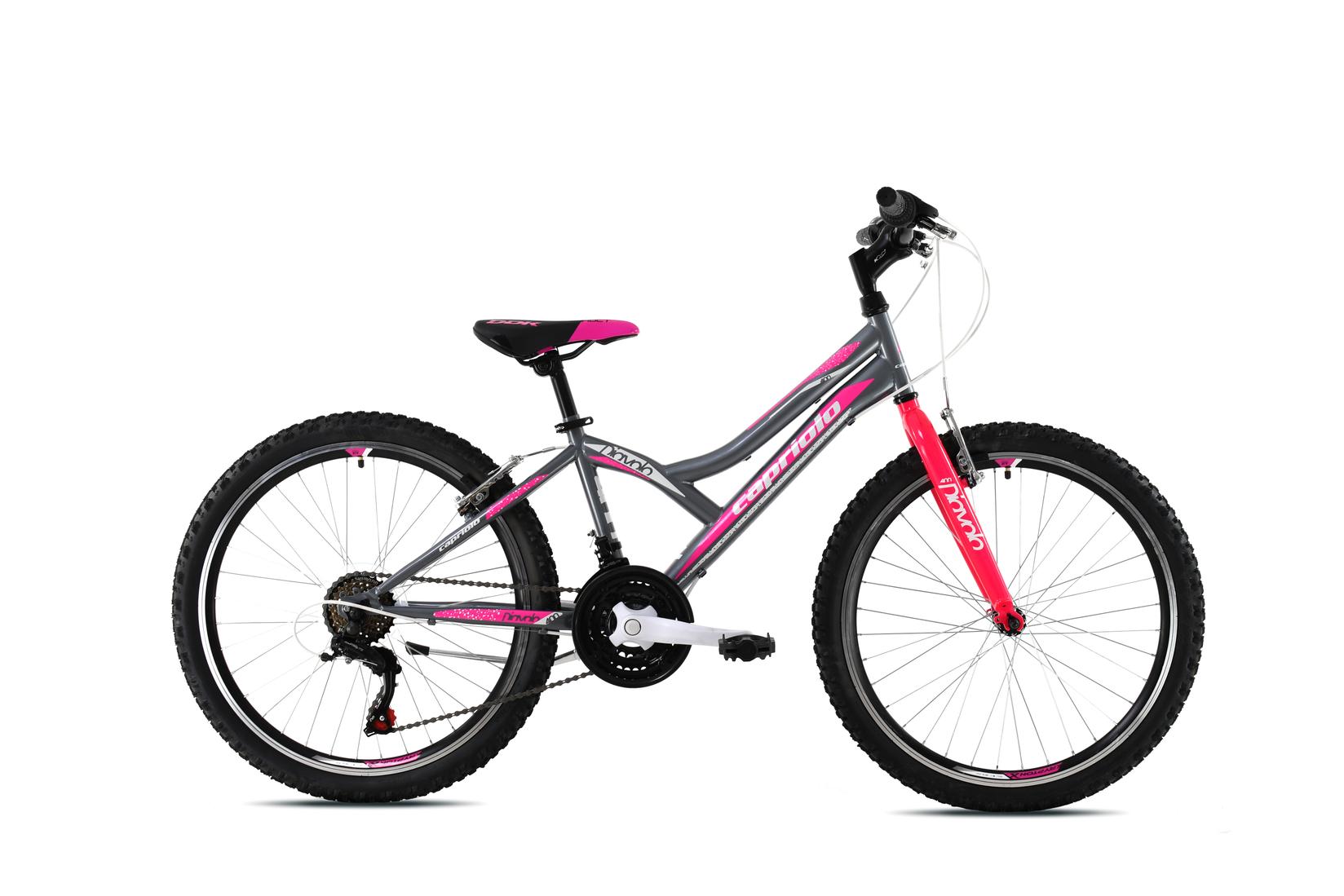 Capriolo Diavolo 400 Bicikl za devojčice, 13/24", Sivo-roze