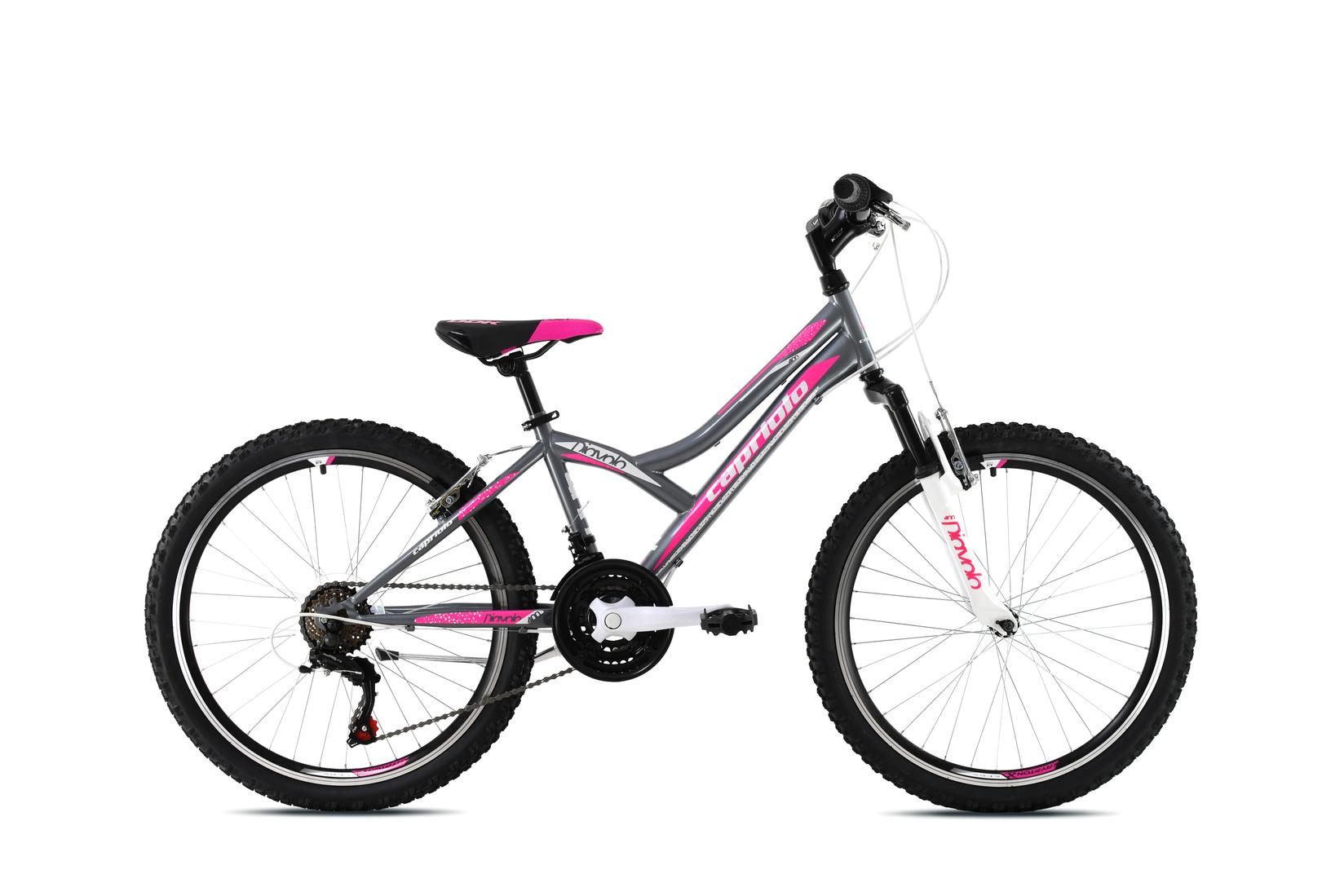 Capriolo Diavolo 400 FS Bicikl za devojčice, 13/24", Sivo-roze