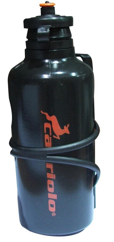 M-Wave PVC Dečija boca za vodu sa nosačem, Crna, 0.5L