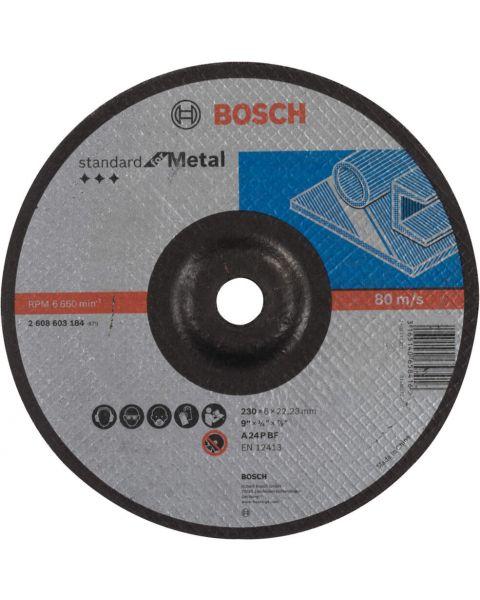 BOSCH Brusna ploča ispupčena Standard for Metal A 24 P BF, 230 mm, 22,23 mm, 6,0 mm - 2608603184