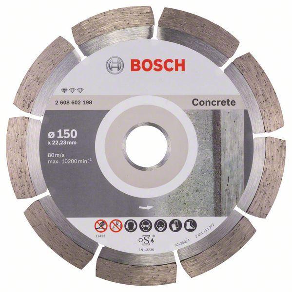 Selected image for BOSCH Dijamantska rezna ploča Standard for Concrete Bosch 2608602198, 150 x 22,23 x 2 x 10 mm