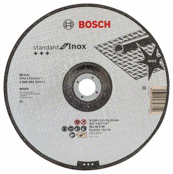 Selected image for BOSCH Rezna ploča ispupčena Standard for Inox WA 36 R BF, 230 mm, 22,23 mm, 1,9 mm
