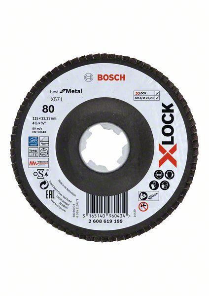 Selected image for BOSCH Lamelne ploče, verzija pod uglom, vlaknasta ploča X-LOCK Ø115 mm, G 80, X571, Best for Metal