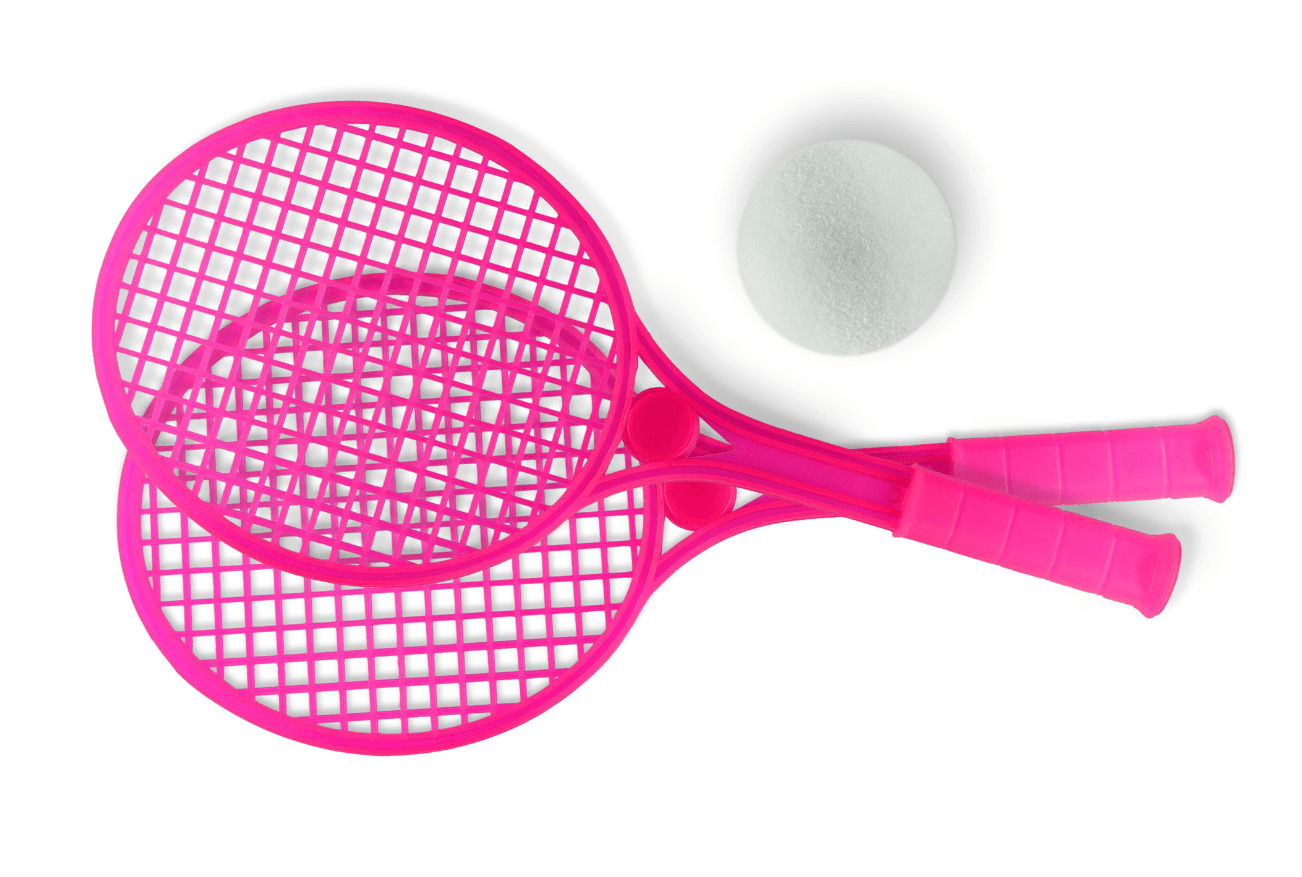 MEGAPLAST Set 2 reketa i loptica za tenis roze-beli