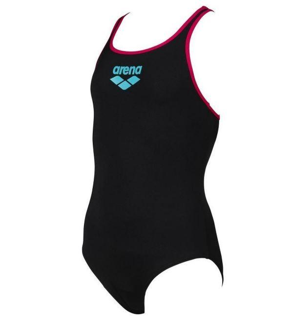 ARENA Jednodelni kupaći kostim za devojčice Biglogo pro back 001332-595 crno-roze