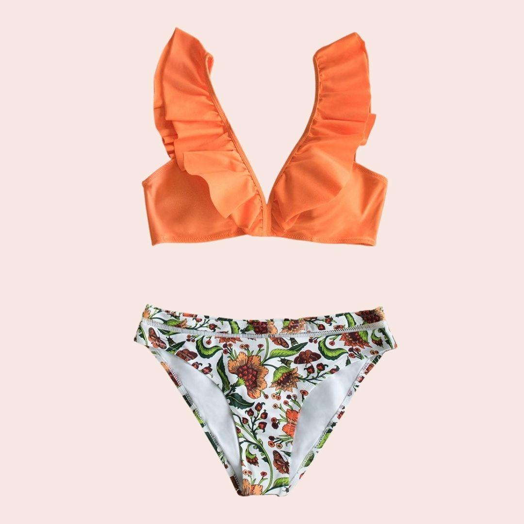 CUPSHE Ženski dvodelni kupaći kostim narandžasti