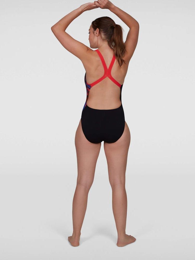 Slike SPEEDO Ženski jednodelni kupaći kostim PLMT PBCK crno-crveni
