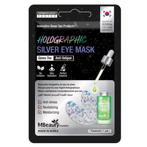 MBEAUTY Maska oko očiju Hologram Silver 1 par
