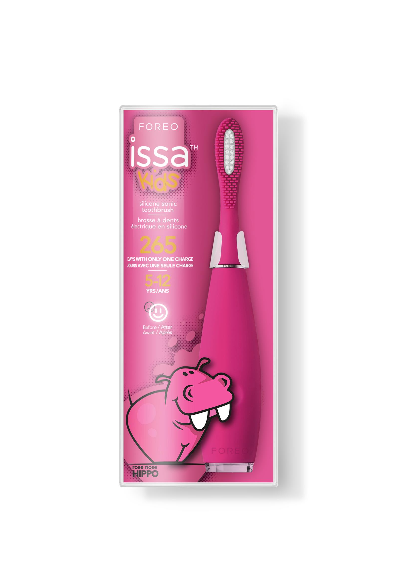 Selected image for FOREO ISSA Dečija električna četkica za zube Rose Nose Hippo roze