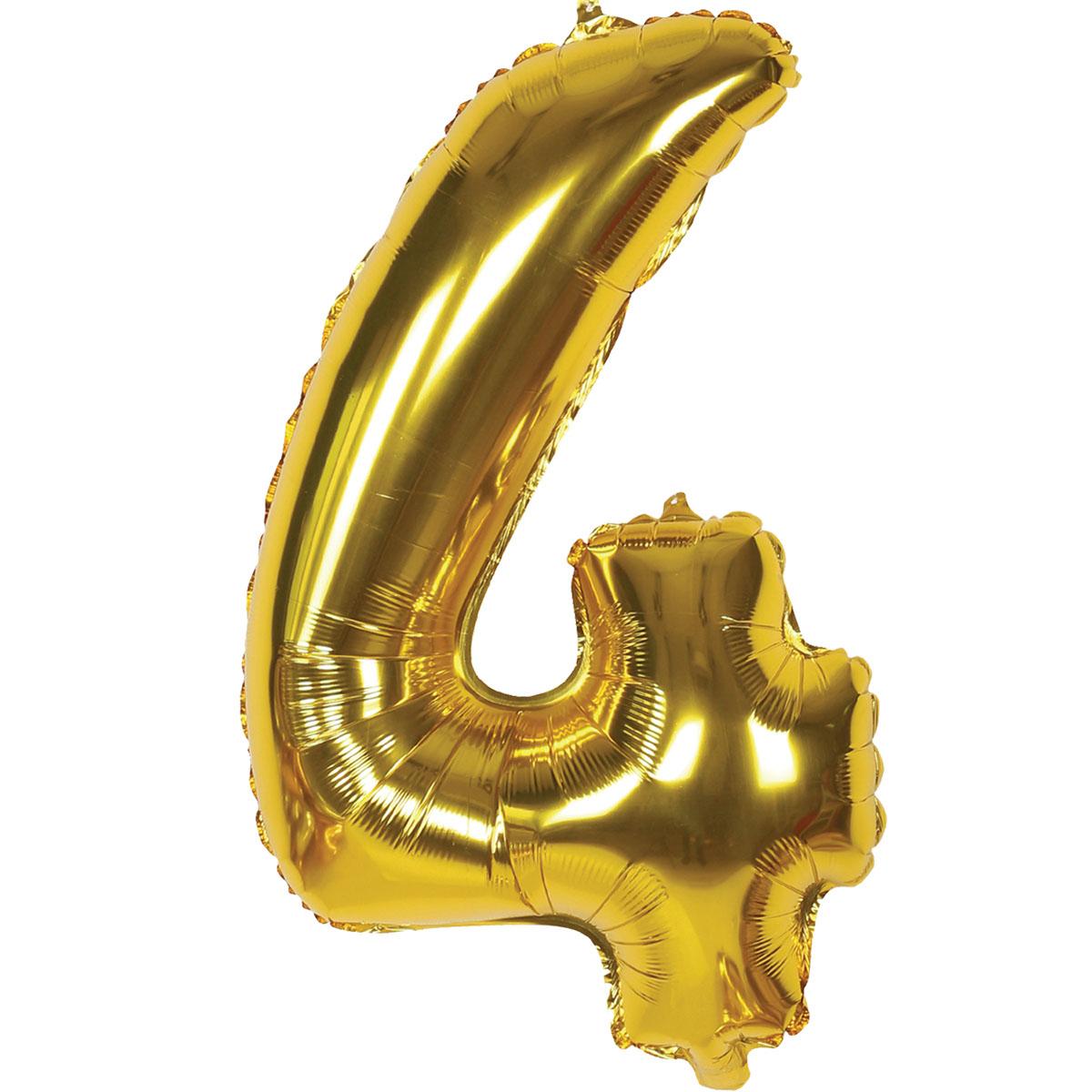 PARTY Balon broj 4 60cm UNL-1444 zlatni