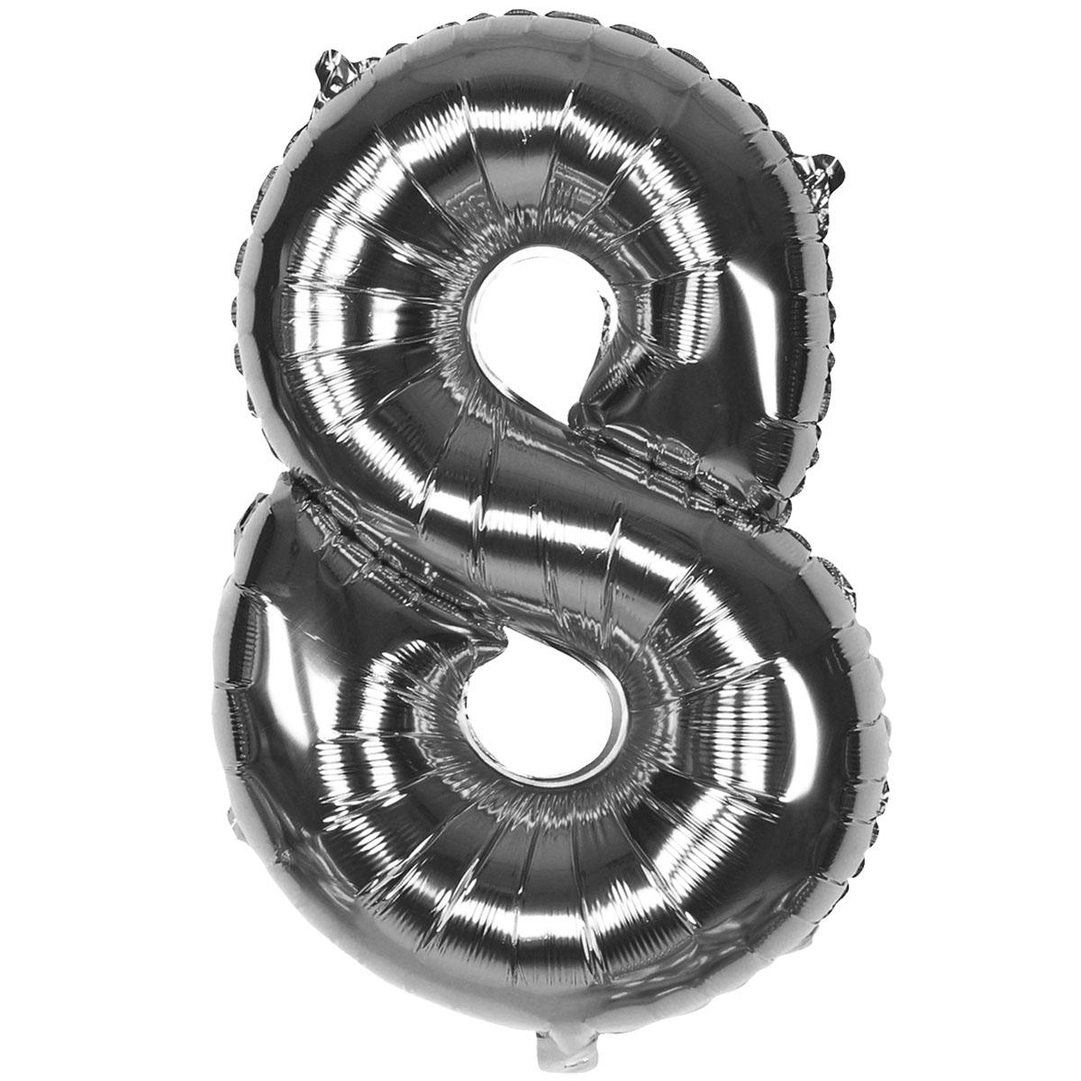 PARTY Balon broj 8 60cm UNL-1457 srebrni