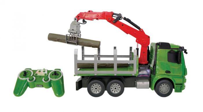MOJA KNJIŽARA Set igračka kamion-dizalica, džojstik, punjač i 2 baterije zeleno-crveni