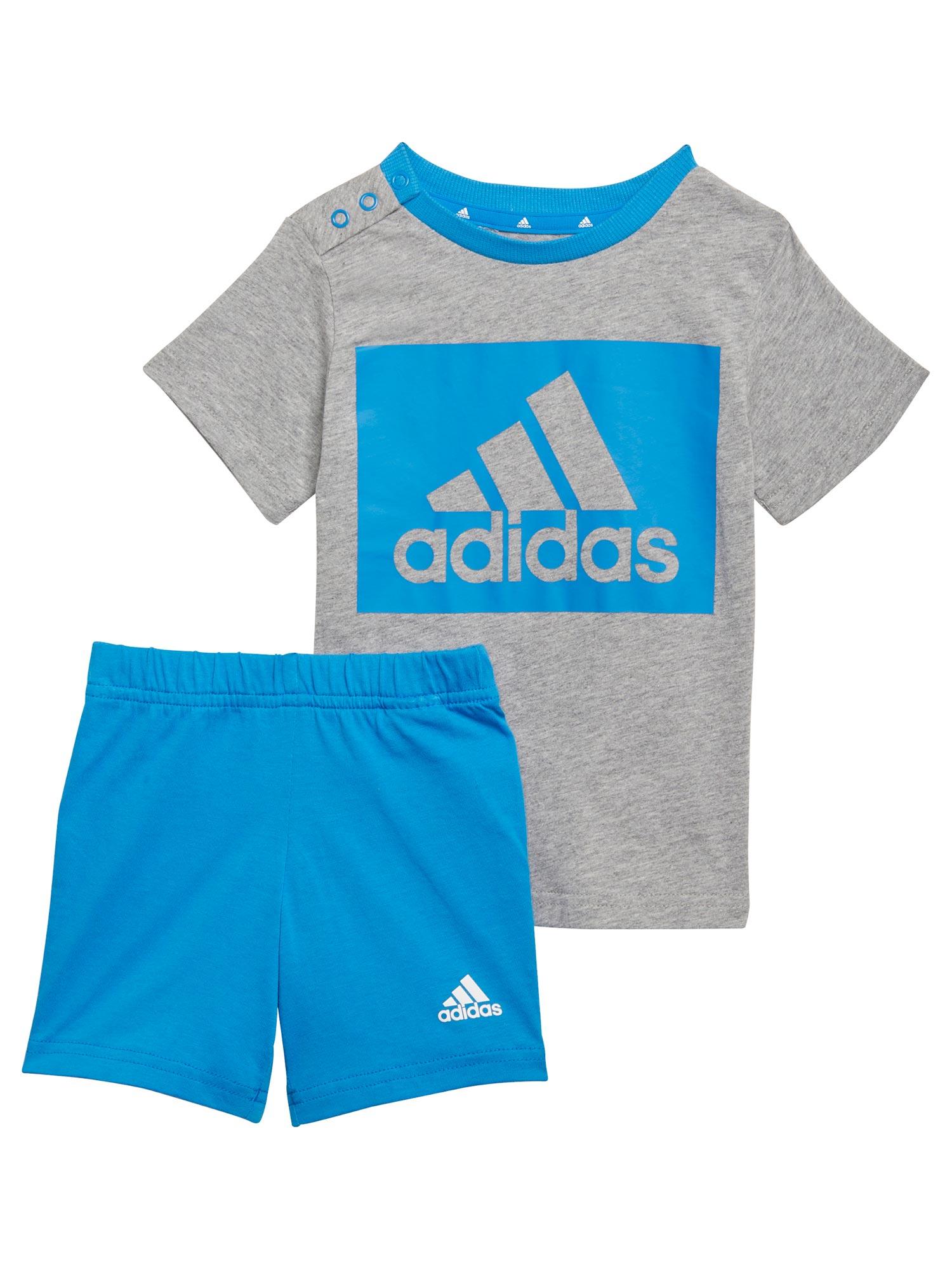 ADIDAS Komplet šorts i majica za dečake Essentials Set sivo-beli
