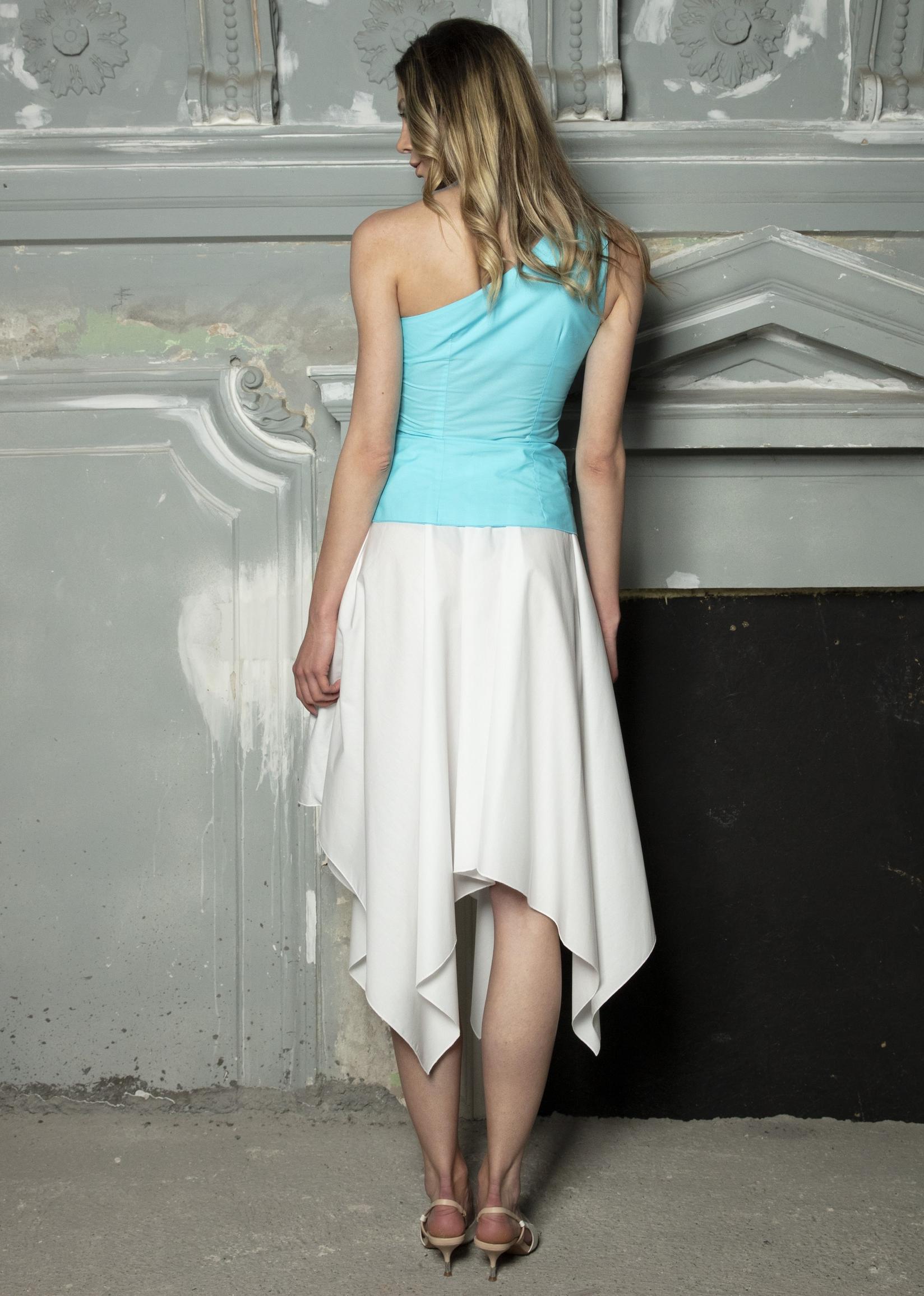 Selected image for PAMUKLIK Ženska asimetrična lepršava suknja sa špicevima ALLEGRIA bela