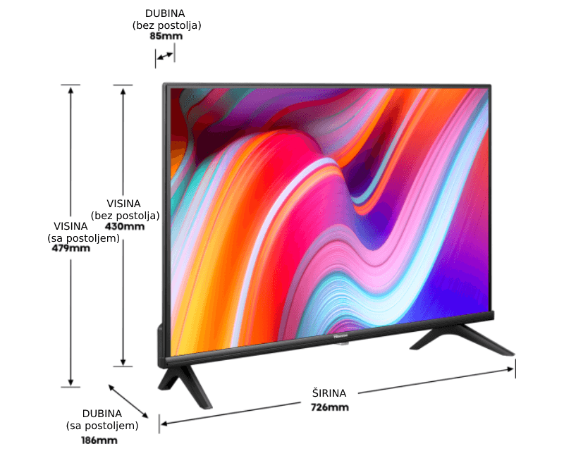 Selected image for Hisense Televizor 32A4K 32" Smart, LED, HD
