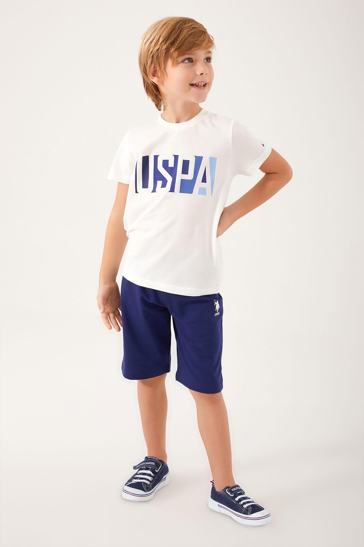 Selected image for U.S. POLO ASSN. Komplet šorc i majica za dečake US1325-G teget-beli